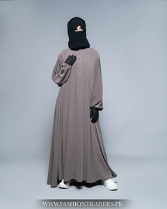 Abaya pour femmes en tissu de laine de pêche de qualité supérieure, vêtements islamiques modestes, respirant, design élégant, service de logo personnalisé, usine - Product Image 3