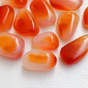 Cristales caídos de ónix con bandas, piedras caídas, Ágata con bandas, cristales curativos de ágata con bandas naranjas pulidas - Product Image 5