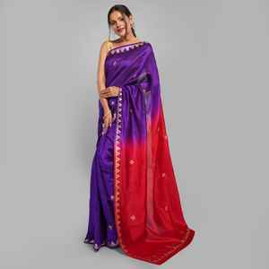 Superbe Saree en soie brute avec motif Bagru imprimé à la main pour les fêtes et les occasions spéciales Style indien et pakistanais - Product Image 2