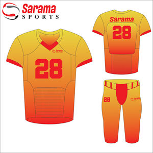 Uniformes de football américain personnalisés professionnels pour équipes, manches courtes, imprimés, respirants, grandes tailles, vente en gros - Product Image 3