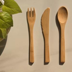 Vente en gros meilleur prix ensemble de couverts en bambou pour le dîner servant des ensembles d'ustensiles écologiques au prix le plus bas - Product Image 4