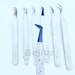 Meilleure pince à cils professionnelle Pince à épiler d'extension de cils en acier inoxydable Pointes droites et incurvées Qualité supérieure - Product Image 1