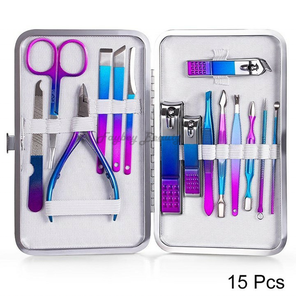 Kit d'outils de manucure pédicure en acier inoxydable de qualité supérieure 15 pièces Kit de toilettage des ongles Kit d'outils de beauté de haute qualité - Product Image 4