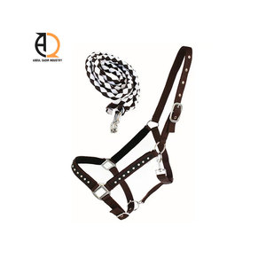 Accessoires de selle pour cheval en cuir rembourré de style western avec licol en nylon réglable et système de sécurité détachable - Product Image 3