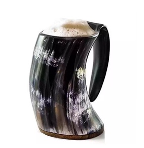 Newest Design Natural Color Shade Horn Drinking <b>Mug</b> Latest Stylish Handcrafted For Beer Wine Horn <b>mug</b> - Product Image 2
