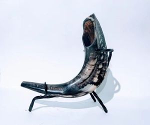 Tasse à boire Viking naturelle de 500ml avec bord en laiton Version écologique de 200ml disponible pour la fête avec support BY HF CRAFTS - Product Image 3