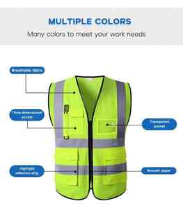 Chaleco DE TRABAJO reflectante para hombre, ropa de trabajo de seguridad cómoda, tela duradera de alta visibilidad, proveedor mayorista directo de fábrica OEM ODM - Product Image 5