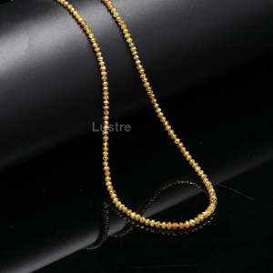 Cuentas facetadas de diamante amarillo natural AAA de 2 mm, hilo de piedras preciosas de 15 pulgadas para fabricación de joyas, LUSTRE, perforación de 0.40 mm, venta al por mayor - Product Image 3