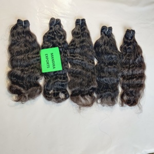 100% Raw Unprocessed Virgin Cuticle Aligned Indian Loose Wave Wavy <b>Bundles</b> Remy Human Hair Extensions Fusion Machine Double Weft - Product Image 4