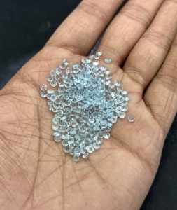 3mm 4mm 5mm 6mm aguamarina azul Natural brillante corte redondo piedras preciosas sueltas para joyería piedra calibrada facetada precio al por mayor - Product Image 4
