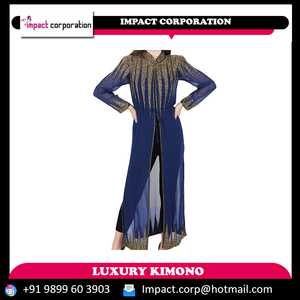 Abaya Burka Farasha Jalabiya robe musulmane islamique caftan robe longue brodée à la main style de travail avec bretelles spaghetti à vendre - Product Image 2