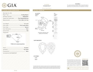 ลูกแพร์ปรับสภาพได้1.01กะรัตเพชรหลวมธรรมชาติสีเหลืองอ่อนผ่านการรับรอง VS2จากอินเดีย - Product Image 2