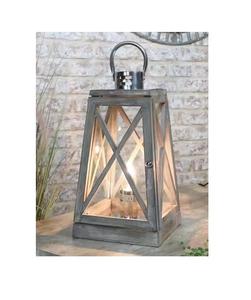 Diseño de templo Estilo francés Linterna Madera y Metal galvanizado 14X14X27 Pulgadas decoración de iluminación Decoración para el hogar - Product Image 1