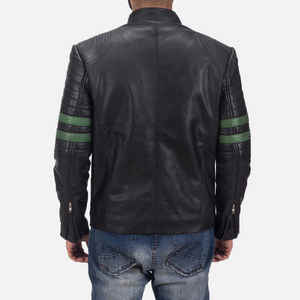 2025 último diseño hombres Casual negro Nuevo estilo chaqueta de cuero con cinturón llegada genuino Biker motocicleta hombres - Product Image 4