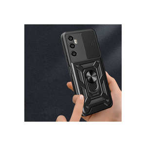 Coque de téléphone Realme C65 4G avec support magnétique, protection coulissante de l'objectif de l'appareil photo, antichoc, finition électroplaquée, modèle Vega pour coques arrière - Product Image 5