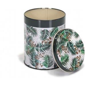 Caja de lata de metal redonda de 0.8L verde vintage 90x130mm con cierre de alambre y tapa transparente cestas de metal de estilo retro - Product Image 5