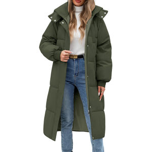 Señoras acolchado cálido invierno Parka chaquetas Puffer Parka con capucha 2 bolsillos delanteros chaqueta totalmente forrada - Product Image 1