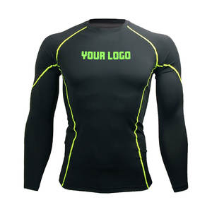 Custom Performance Rash Guard <b>Stretch</b> Lightweight Breathable Durable <b>Long</b> <b>Sleeve</b> Solid Color MMA BJJ Gym Wear - Product Image 1