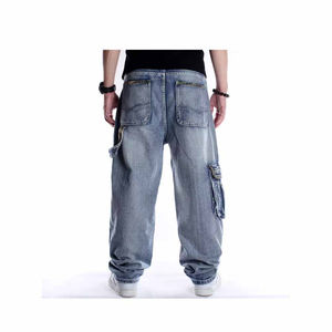 High Quality Baggy <b>Skater</b> <b>Jeans</b> Wide Leg OEM Custom Style Button Fashionable Breathable Design for Winter <b>Men's</b> <b>Jeans</b> - Product Image 4