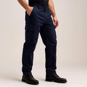 <b>Men's</b> <b>Lightweight</b> Full-Length Canvas <b>Cargo</b> Pants with Elastic Waist Fashionable Pockets Summer Casual Clothing Fall <b>Trousers</b> - Product Image 2