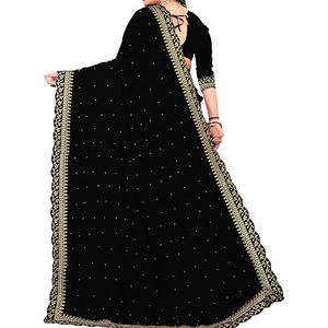 Los saris elegantes para mujer aportan comodidad a tu vida con textura suave y tonos tranquilos creados para mujeres Sari muy recomendado - Product Image 5