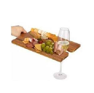 Plato de aperitivo de madera de la mejor calidad y cubierta de copa de vino hecho a mano diseño clásico plato de cóctel de bajo costo regalo de invitado de boda - Product Image 5