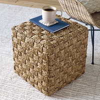 Tabouret de coiffeuse en herbe de mer, pouf, prix le plus bas, essentiels pour la chambre à coucher, tabourets ottoman en herbe de mer