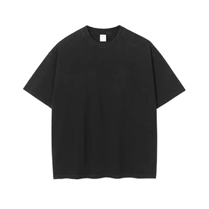 T-shirts surdimensionnés pour hommes en couleur unie 100% coton avec logo personnalisé en gros - Product Image 6