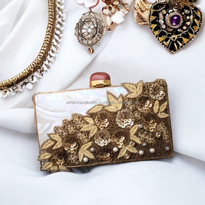 Beautiful Handcrafted Mother Pearl Clutch Purse Chain <b>Unique</b> Design for Formal Gatherings Weddings Low Costed Special Occasions - Product Image 6