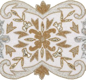 Mesa de comedor de Navidad, Mantel Individual de corredor con cuentas, tela hecha a mano, alfombrilla decorativa para boda con diseño de hojas para uso doméstico - Product Image 2
