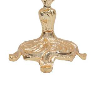 Candelabro de tres brazos de latón dorado antiguo con diseño floral adornado elegante candelabro decorativo de Estilo Vintage hecho a mano - Product Image 4