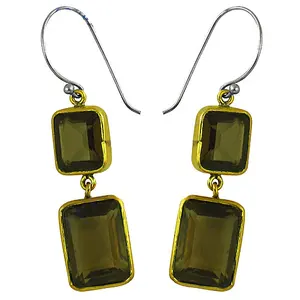 Pendientes de Cuarzo Ahumado con Baño de Oro para Mujer, Regalos de Moda - Product Image 2