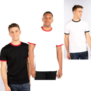 Camiseta Lisa Personalizable con Rib de Contraste, Camiseta Clásica con Rib de Contraste, Cuello Redondo Ligero y Suave, Impresión de Logotipo Personalizado - Product Image 1