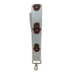 Sangle de sac à main perlée, ceinture d'épaule perlée faite à la main avec un motif de cerises, broderie à la main, design mignon - Product Image 5