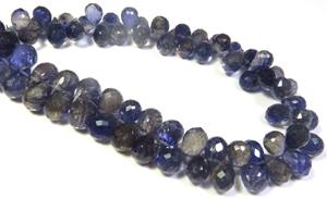 ลูกปัด iolite ทรงเหลี่ยมเพชรพลอยทรงหยดน้ำตาสีฟ้าเกรดสูง9เส้นใย8-11มม. พลอย160 briolette ธรรมชาติอัญมณีหลวมสำหรับเครื่องประดับ - Product Image 6