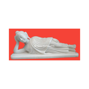Estatua de Buda de mármol blanco hecho a mano, de gran belleza, con acabado fino y pulido, para decoración del hogar y templos. - Product Image 1