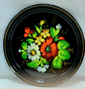 จานสแตนเลสเคลือบพิมพ์ลายดอกไม้สำหรับตกแต่งอาหารปลอดภัยสำหรับอาหารค่ำใช้ในงานหัตถกรรม - Product Image 1