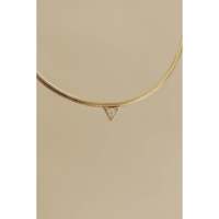 Collier vintage en or massif 14 carats avec diamant triangulaire, bijou de famille pour femme