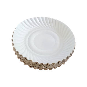 Assiettes en papier biodégradables Vaisselle jetable durable et sûre pour enfants et adultes et fêtes Snacks Conception d'assiettes en papier écologique - Product Image 3