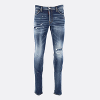 Pantalones Vaqueros Rectos de Algodón 100% Tejido de Peso Medio para Hombre, Estilo Urbano, Cintura Alta, Transpirables, Desgastados, Fabricante OEM