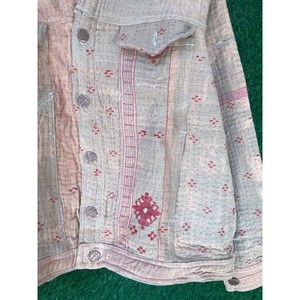 Veste unisexe courte d'hiver en coton indien brodée à la main Veste Suzani col rabattu fermeture à ceinture Style vintage pour hommes femmes - Product Image 3