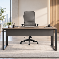 Chaise de bureau de direction à dossier haut en cuir texturé Nappa avec structure noire pour espace de travail de manager ou de président