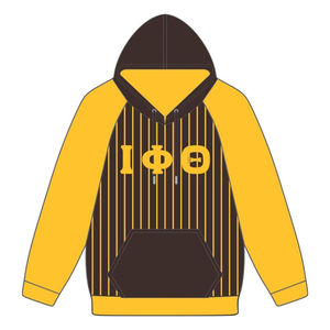 Iota Phi Theta Neutral Body <b>Brown</b> Raglan Pinstripes Pullover Hoodie Greek Fraternity Apparel Custom Divine Nine HBCU Clothing - Product Image 2
