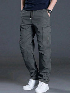 New Latest Style Solid Color Multi-pocket Cargo Pant Men's Work Carpenter Pants Custom Regular Denim <b>Jeans</b> For <b>Boys</b> Custom - Product Image 6