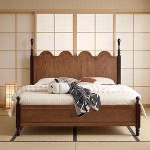 โครงเตียงไม้แอชเนื้อแข็งแบบมินิมอล ไม่ต้องใช้ฐานรองเตียง - Product Image 1