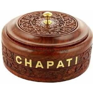 Boîte Chapati Roti antique en or de forme ronde de la plus grande qualité avec couvercle de travail en nacre Attractive New Look Kitchen Roti Box - Product Image 4
