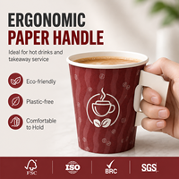 Modern Kafe Kahve Dükkanı Paket Servisi Çok Yönlü Profesyonel Gıda Sınıfı Sertifikalı BPA İçermeyen Toksik Olmayan Saplı Kağıt Bardak