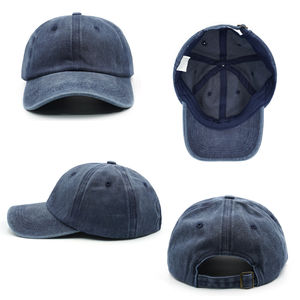 Venta al por mayor personalizado lavado 6 paneles en blanco desgastado gorra de béisbol Retro Vintage algodón papá sombrero Logo bordado para bebés deportivo - Product Image 5