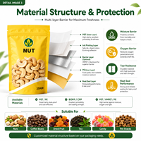 Sachet d'emballage refermable personnalisé en plastique et aluminium avec fermeture éclair pour fruits secs, aliments, collations, noix de cajou, pochette verticale à fermeture Ziplock