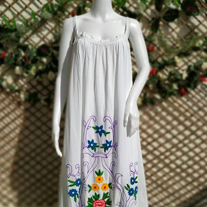 ชุดแม็กซี่เดรสยาวปักลายดอกไม้สไตล์โบฮีเมียนสำหรับผู้หญิงชุดเดรสยาวคอกลมแขนกุดเปิดหลัง2025สำหรับวันหยุดพักผ่อน - Product Image 1